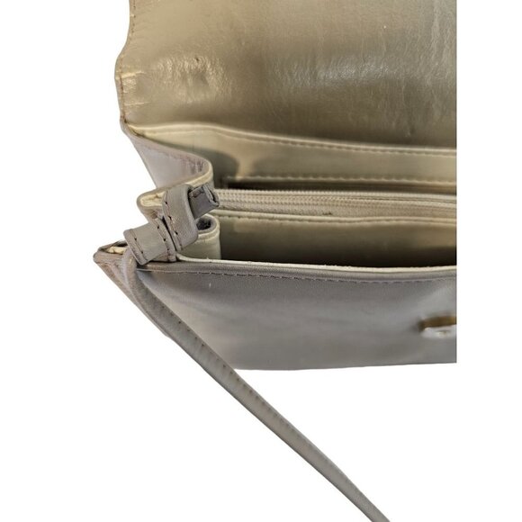 Vintage Koret Leather Crossbody/Clutch Bag Leather Lined Medium Rectangle Taupe - Picture 11 of 12